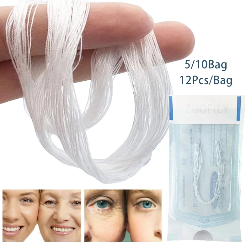 60/120pcs Protein Thread No Needle Gold Protein Line Absorbable Anti-wrinkle Face Filler Women Collagen Beauty Skin Care