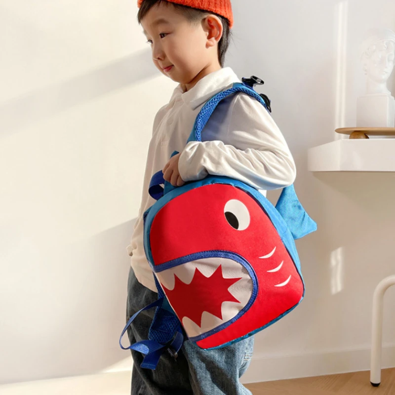 2022 New Shark Cartoon Children Cute Backpacks In Kindergarten Girl Boy Preschool Small School Bags Kids Anti Loss Bag Popular