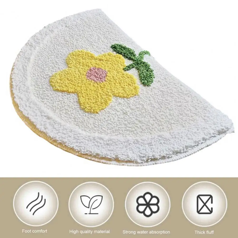 Коврики для ванной нескользящий коврик толстый полукруглый напольный Цветочный