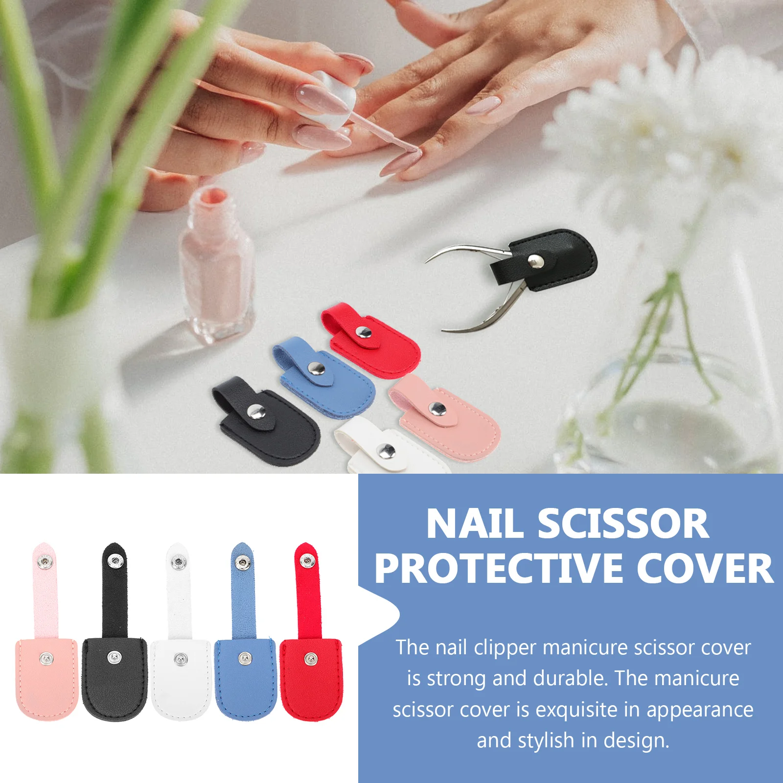 

5Pcs Cuticle Trimmer Cover Scissors Sheath Scissor Collect Bags Cuticle Nippers Container Nail Trimmer Kit