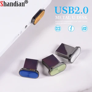 SHANDIAN New Mini Metal U Disk 4GB 8GB 16GB Portable Compact 32GB 64GB Multiple Colors Memory Card Business Gift Pen Drive