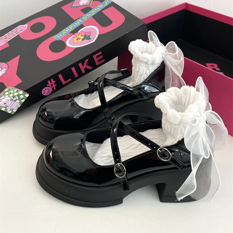 

Женские туфли мэри джейн на толстой подошве, туфли Лолиты в стиле ретро, обувь на платформе для колледжа, японский стиль, кожаные туфли JK, 2023