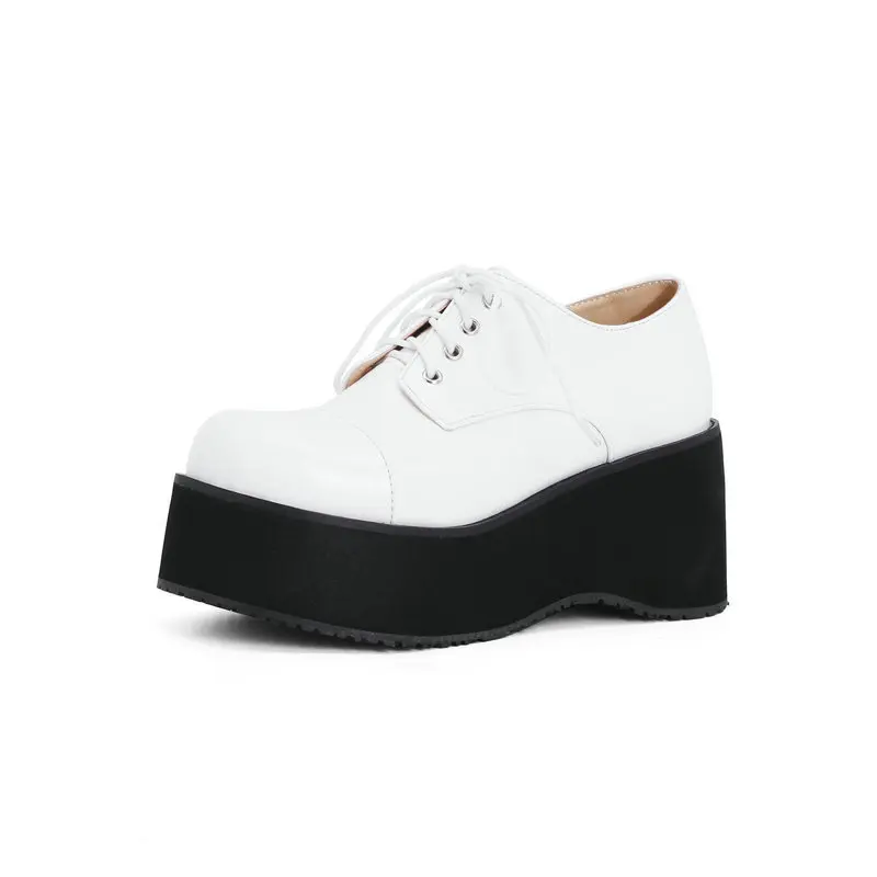 Женские кроссовки из натуральной кожи на толстой подошве | Обувь