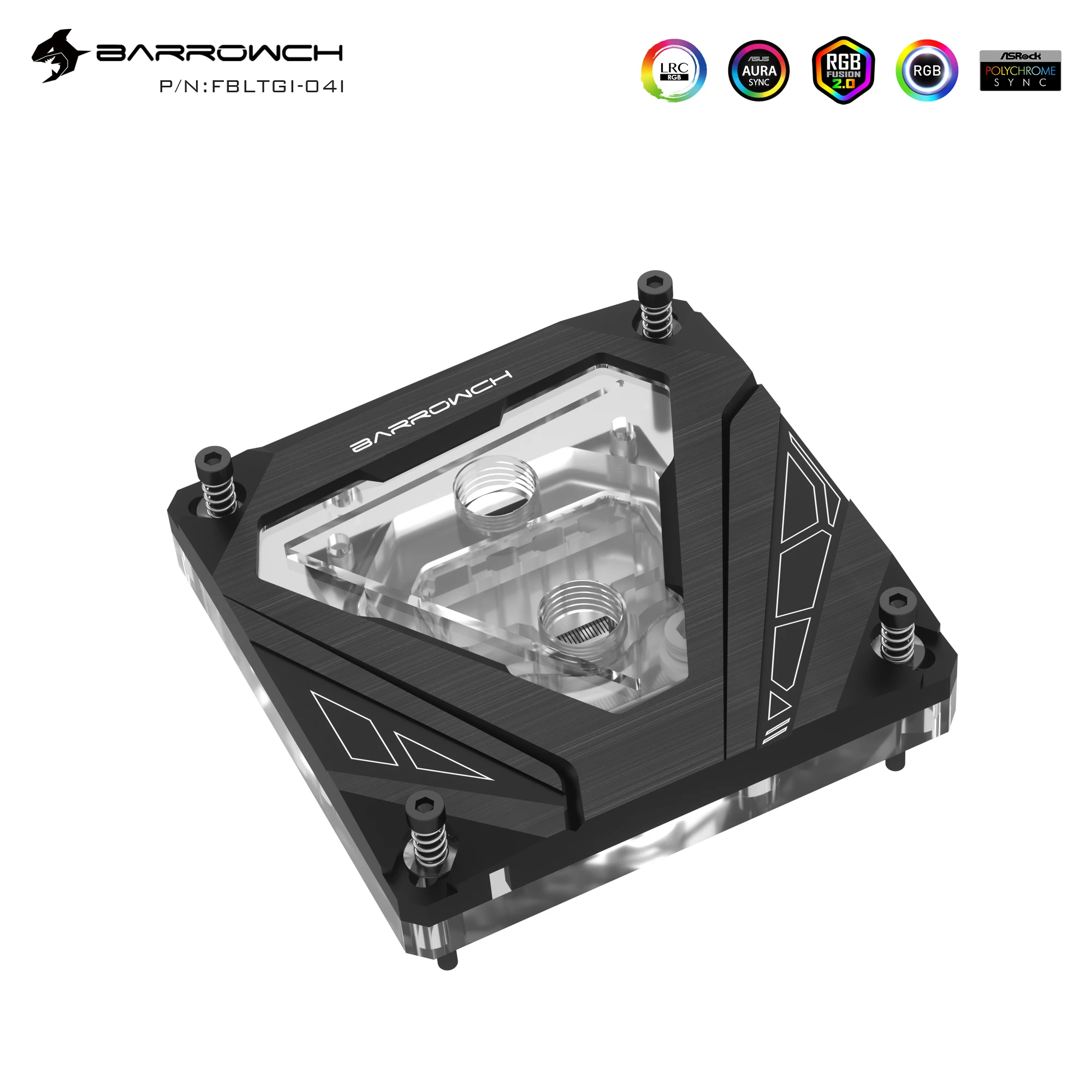 Barrowch CPU Water Cooling Block M Series for Intel 1700/115X/X99/x299 Future Mechanical Style Liquid Cooling Cooler,FBLTGI-04I enlarge