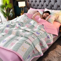 new summer air condition thin blanket leaf flamingo washed cotton cool quilt kids adult comfortable comforter office sofa throw