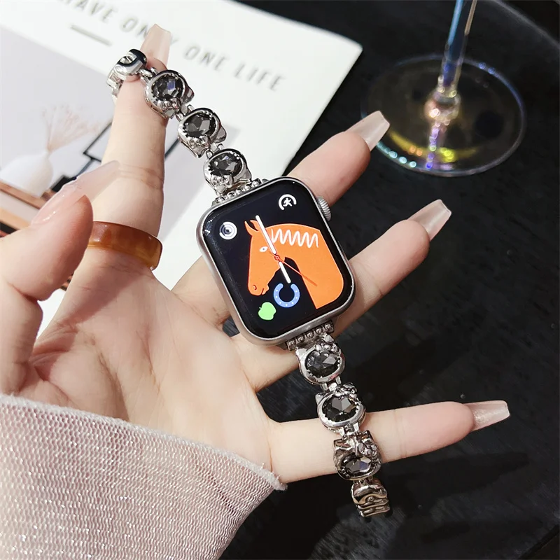 

Women strap For Apple Watch ultra band 49mm 45-41-38-42mm correa 40mm/44mm Jewelry Diamond Bracelet iWatch Series 8 7 6 5 4 SE