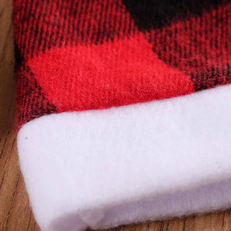 10 шт. Рождественская шляпа Санта-Клауса держатель для ножей вилки чехол столовых