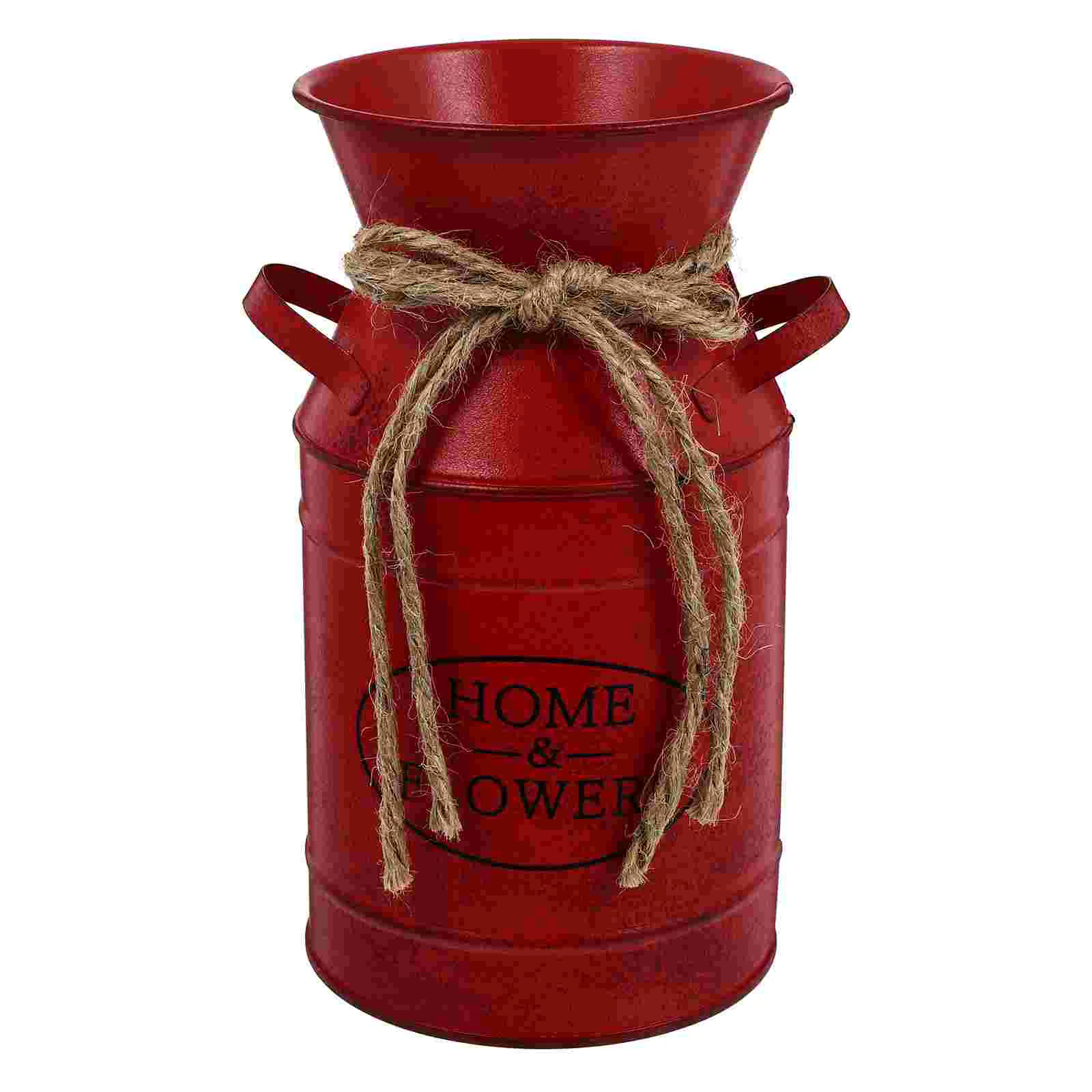 

Vase Flower Bucket Metal Farmhouse Rustic Can Jug Galvanized Pitcher Planter French Vases Vintage Shabby Chic Iron Decorative