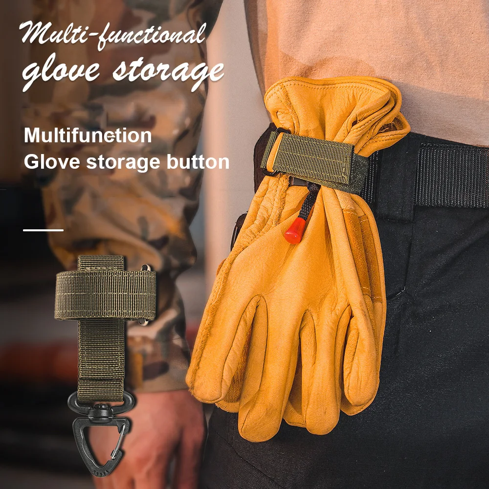 

1PC Multi-purpose Glove Hook Military Fan Outdoor Tactical Gloves Climbing Rope Storage Buckle Adjust Camping Glove Hanging Buck
