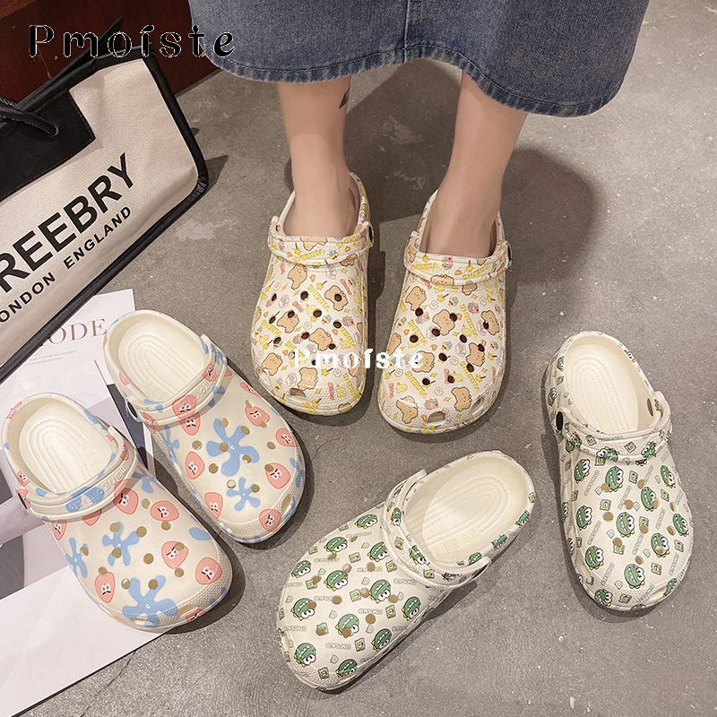 Slippers for Woman Animal Print Cute Summer Shoes Non-slip Cartoon Slipper Comfortable Wear-resistant Soft Girls Sandals Outdoor