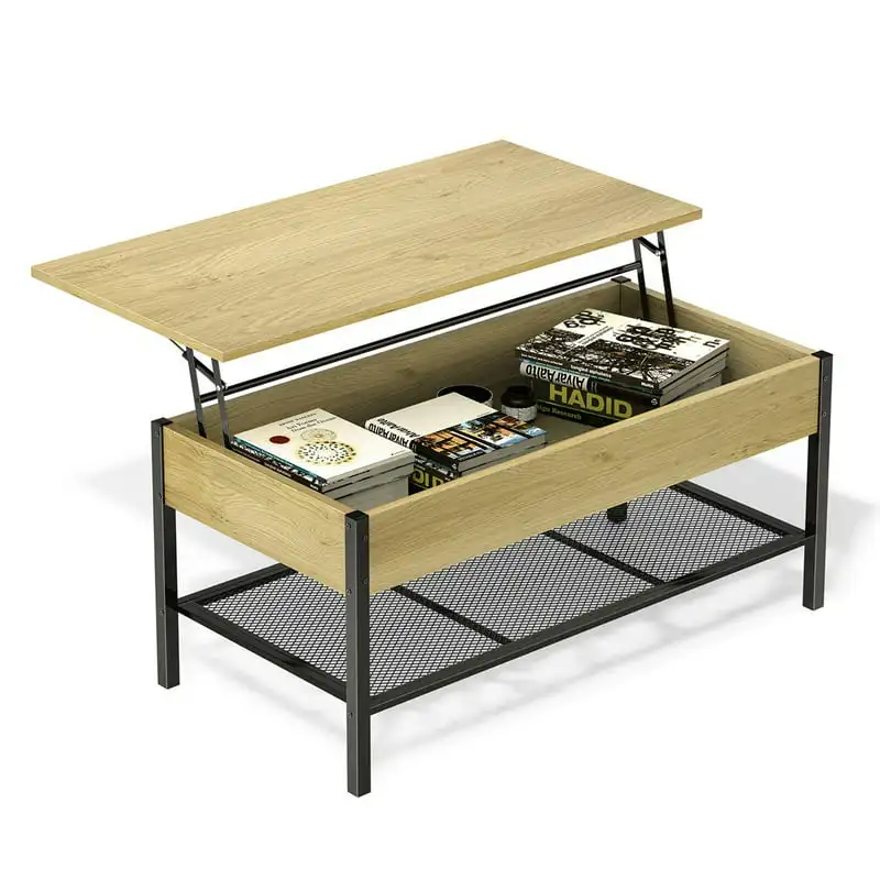 

Подъемный журнальный столик из дерева и металла, Маленький журнальный столик из ореха, маленькие кофейные столики, журнальный столик для спальни, чайный столик