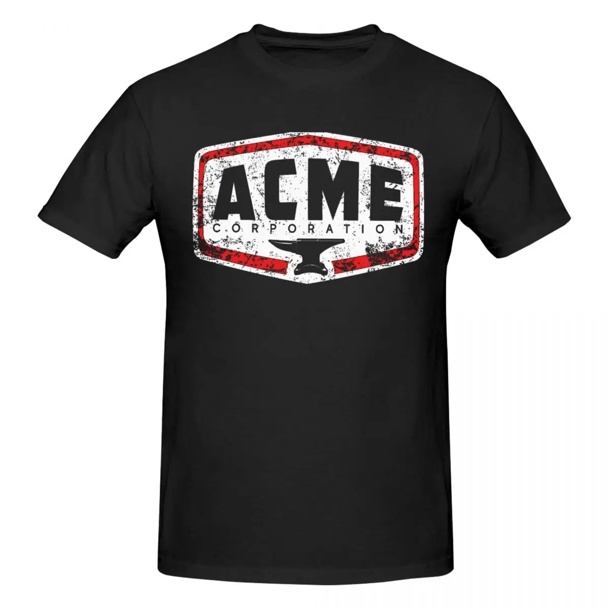 Logo Acme (для черных рубашек) Мужская базовая футболка с коротким рукавом Черная