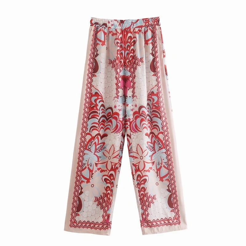 

Women Trousers Symmer 2022 New Fashion Elastic Waist Printed Pants Female Casual Bottom Clothing