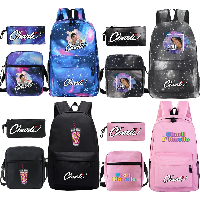 Модный рюкзак Charli Damelio школьные рюкзаки дорожный для мальчиков и девочек книга