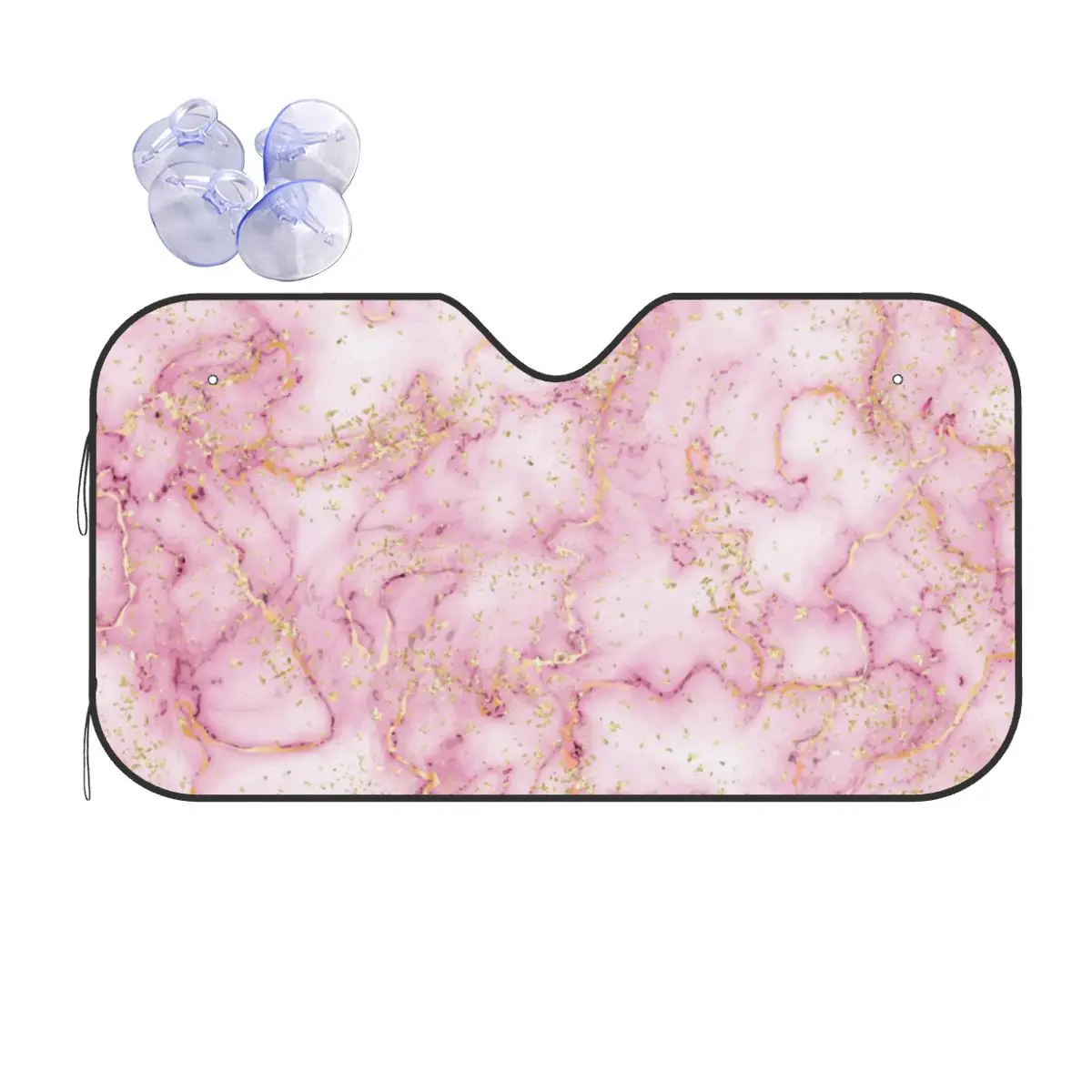 

Pink Marble Agate Foldable Sunshade Windscreen 76x140cm Stone Stripe Foils Sunshade Visor Sun Shade Protect