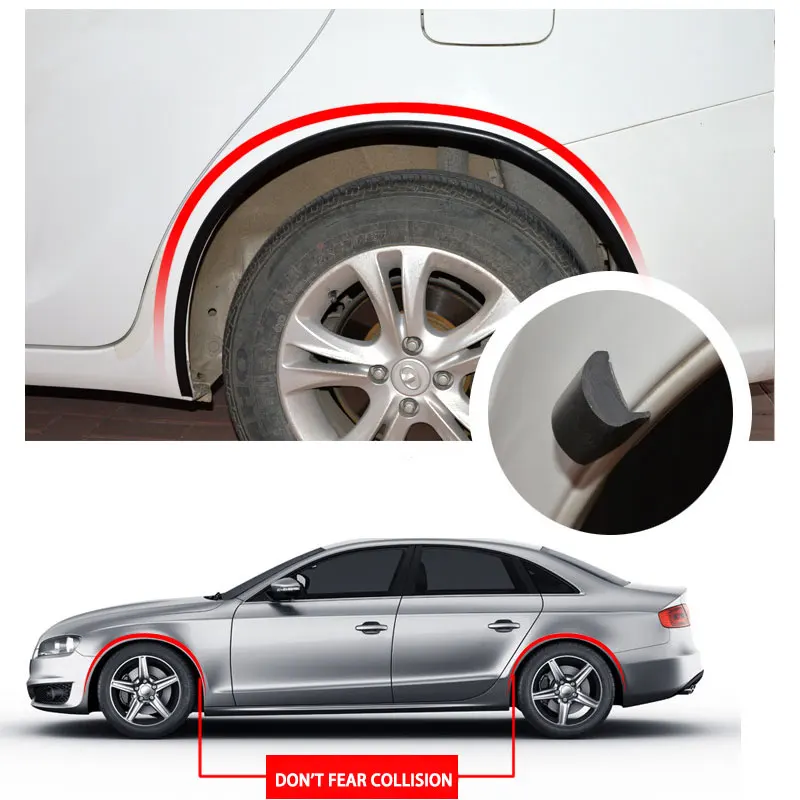 

Car Universal Rubber For Wheel Arch Covers Extensions Rubber Fender Flares Lip Wheel-arch Fender Eyebrow Protector Scratch Proof