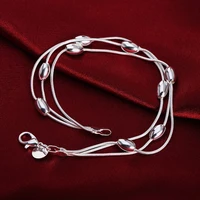silver plated line bead bracelet classic jewelry for ladies women luxury wedding party gift korean fashion jewelry accessories