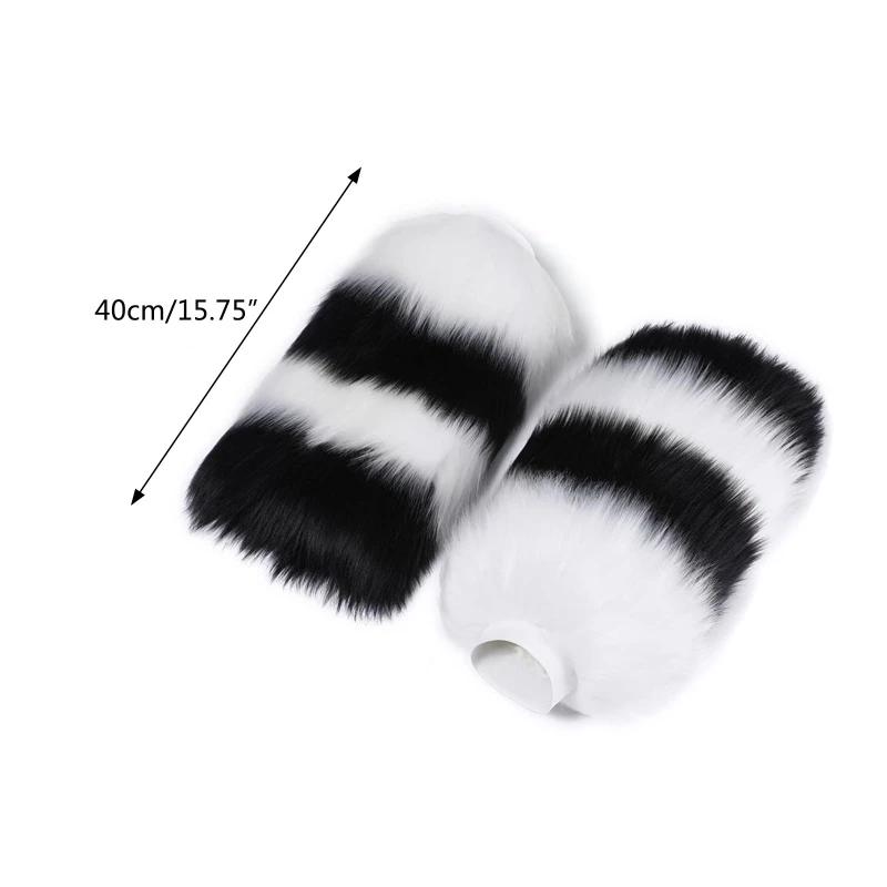 Cute Lolita Faux Fur Cuffs Pile Pile Socks Women Winter Warm Thickened Leg Warmer Boots Cuff Furry Foot Cover Plush Tube 37JB