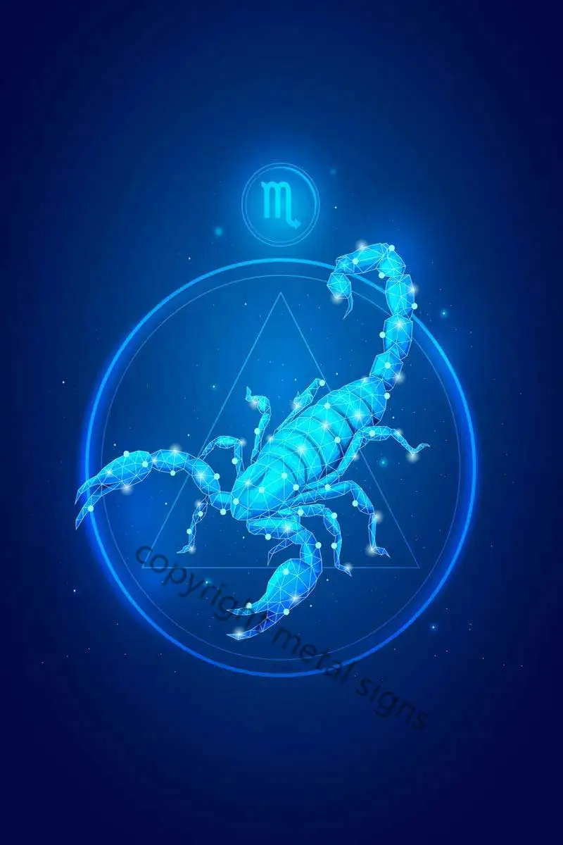 

Неоновый Ретро винтажный металлический знак зодиака Скорпион оловянные таблички Настенный декор неоновый знак для мужчин пещера кафе Паб ...