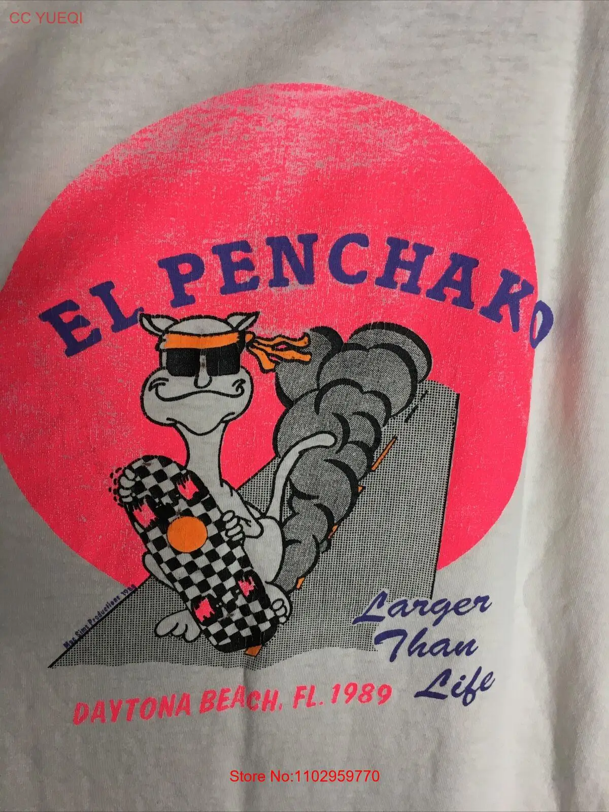 Винтажная 1989 футболка для скейтбординга Daytona Beach El Penchako Club Oneita Large L