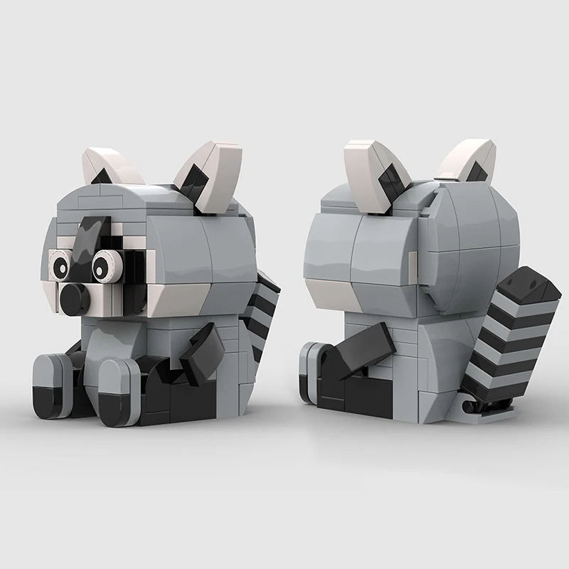 Набор строительных блоков MOC с милыми животными енот сделай сам Обучающие