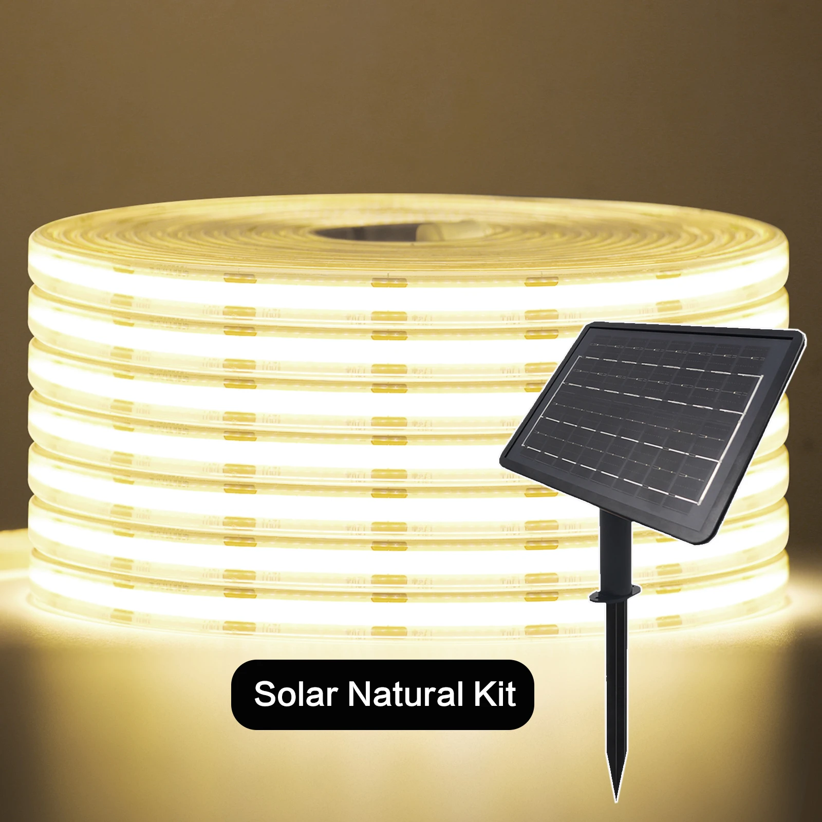 

Солнечная водонепроницаемая светодиодная лента COB 480 LEDs/m тёплый белый 24В