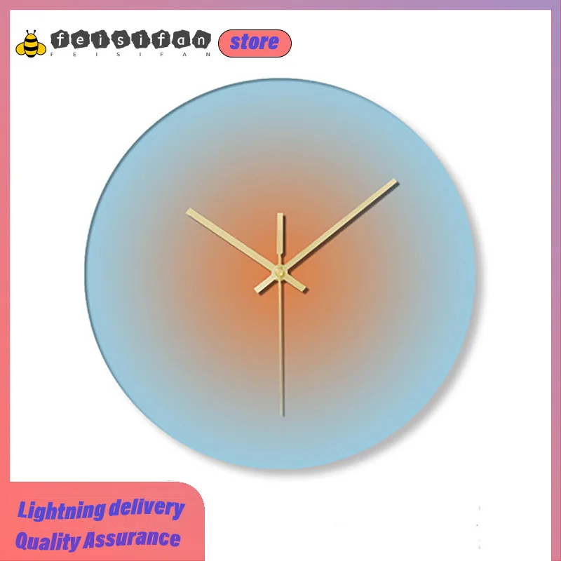 

12 Inches High Quality Nordic High Quality Minimalist Wall Clock Round Quartz Glass Wall Clock Modern Design Room Decoration