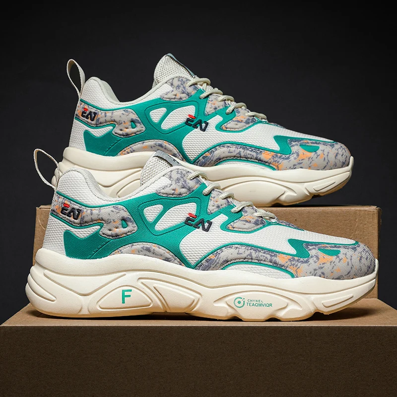 Men Sneakers Hot Sale Trendy Casual Chunky Shoes Damping Anti Skid Height Increasing Thick Sole Sports Shoes for Men