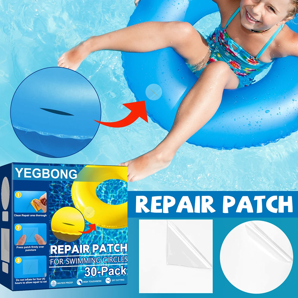 

30pcs Universal Waterproof Repair Patch For Swimming Ring Self Adhesive Water Sports Swimming Equipment Repair Tape Accessories