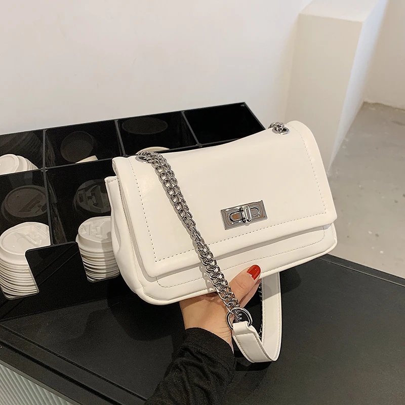 

Chain small square bag fashion casual messenger bag high sense ladies shoulder bag solid color texture mobile phone bag lady bag