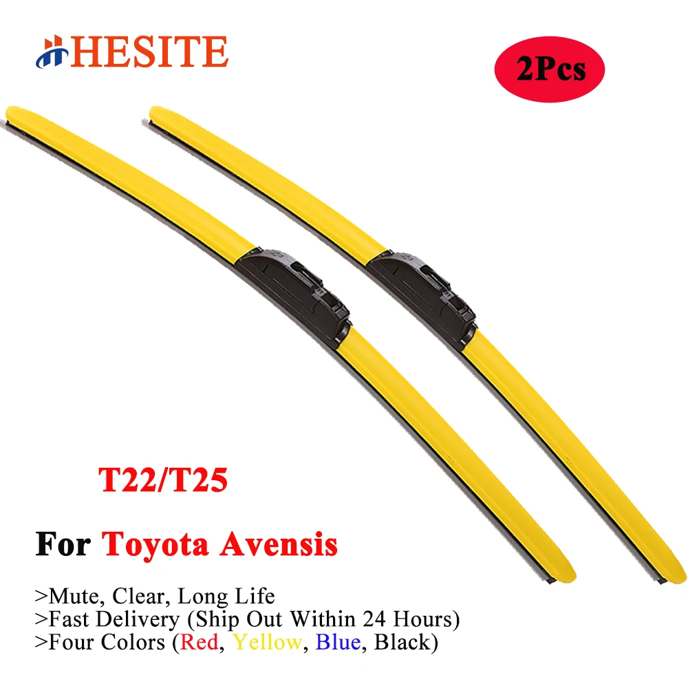 

HESITE Colorful Wiper Blade For Toyota Avensis Wagon Liftback T22 T25 MK1 MK2 98 99 2002 2003 2005 2006 2007 2008 Model Red Blue