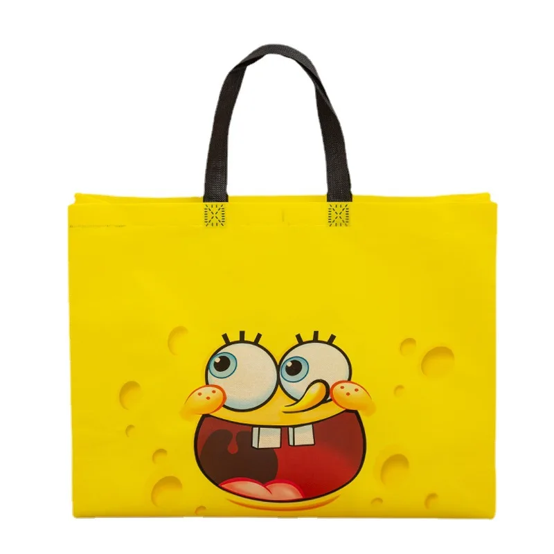 

Spongebob cartoon tote bag Environmental protection non-woven shopping bag Easy folding gift bag children's cute printed bag