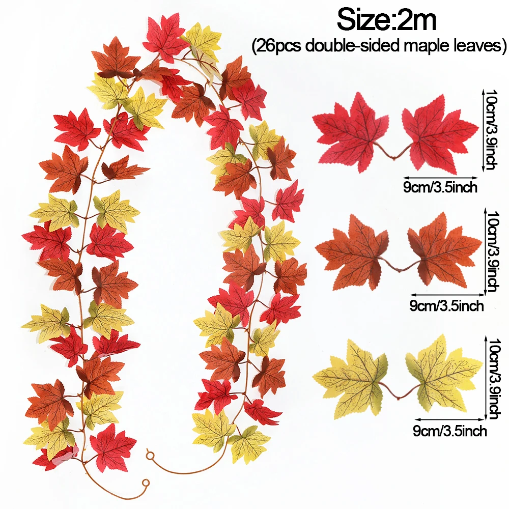 

Искусственная осенняя гирлянда из кленовой лозы