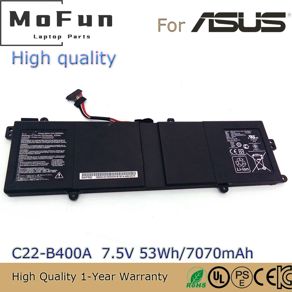 Совершенно новый высококачественный C22-B400A 7 5 V 53Wh Аккумулятор для ноутбука ASUS PRO