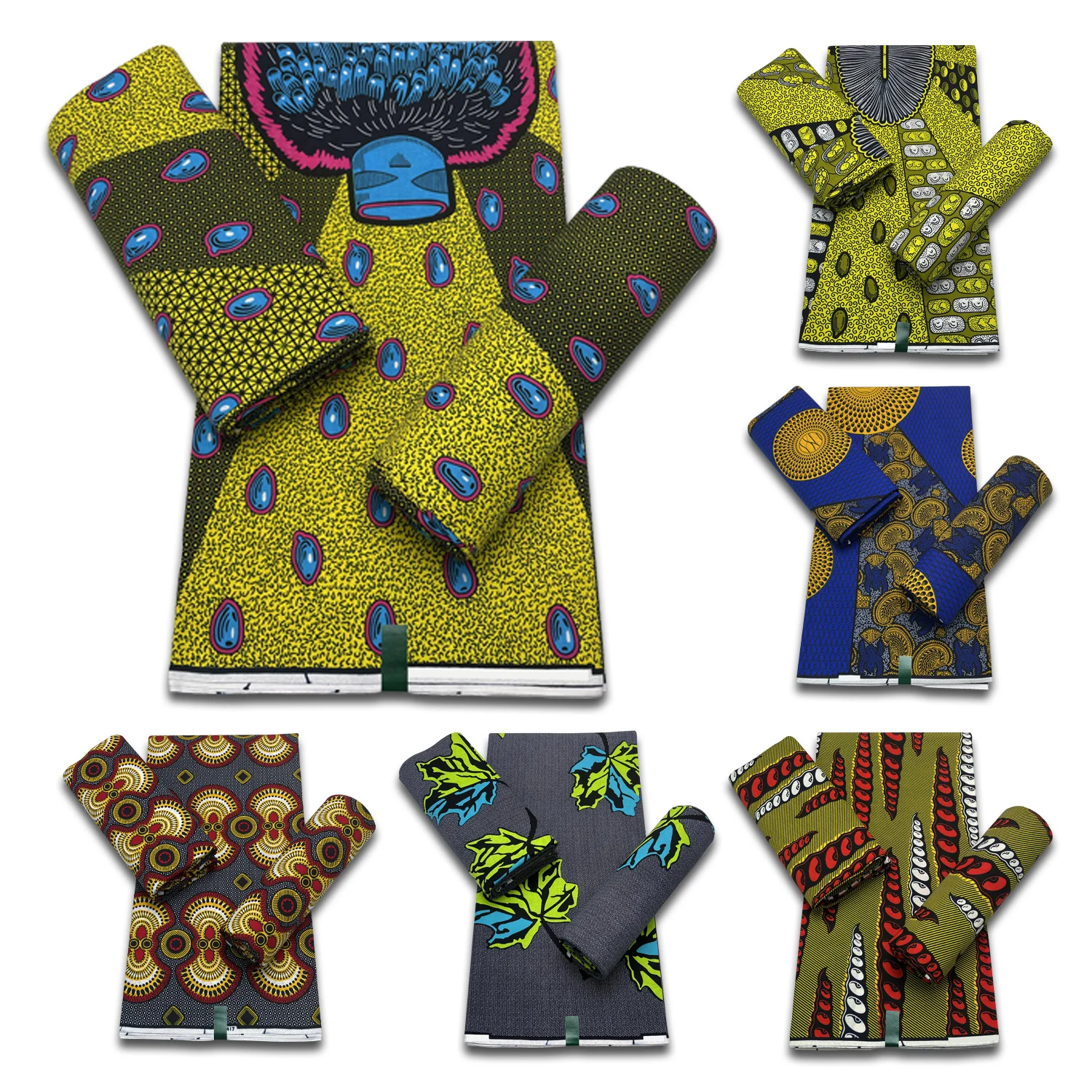 

2023 Высококачественная африканская восковая ткань с принтом, оригинальная настоящая восковая ткань Анкары, 100% хлопок, мягкие африканские пл...