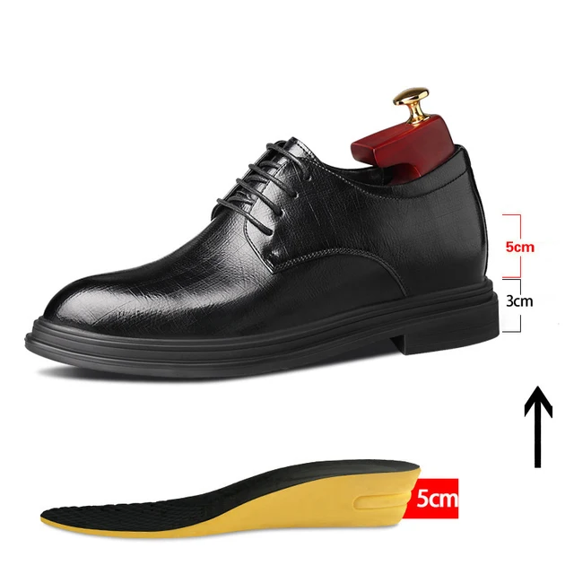 8 CM Men Wedding Shoes Hidden Heel 6CM 