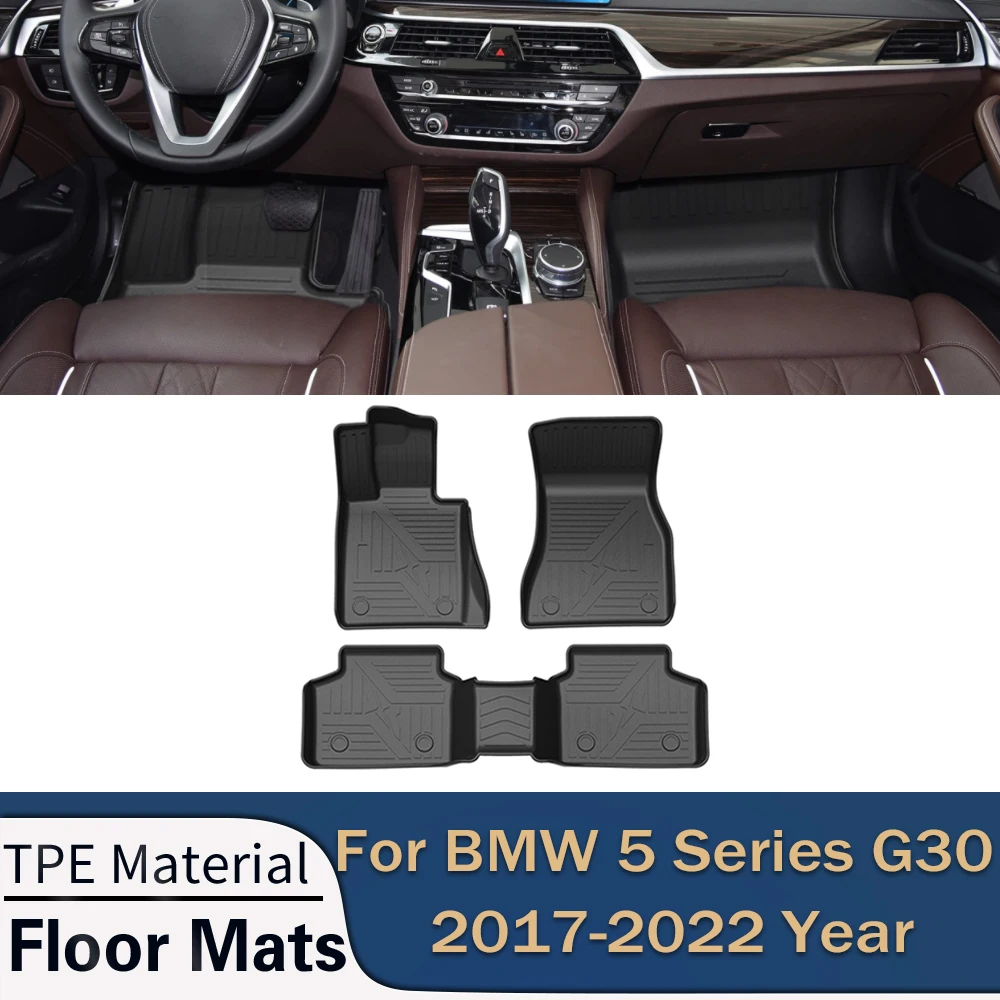 

Автомобильные коврики для BMW 5 серии G30 2017-2022 LHD, коврики для ног для любой погоды, коврики без запаха, водонепроницаемые коврики для подноса, а...