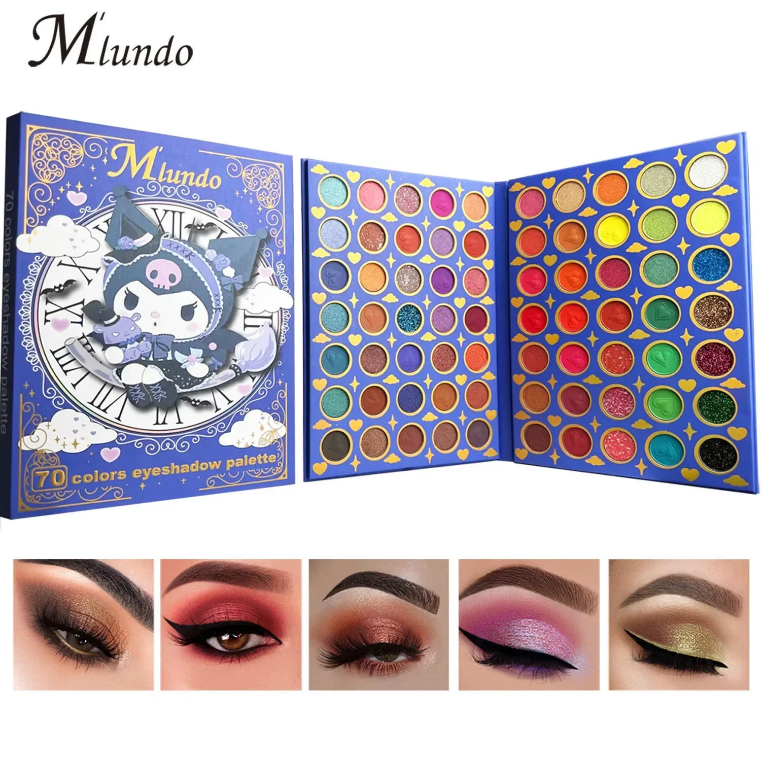 

Mlundo70 Colour Eyeshadow Palette Glitter Shimmer Blue Eye Shadow Powder Matte Glitter Eyeshadow Palette Cosmetic Makeup Kit