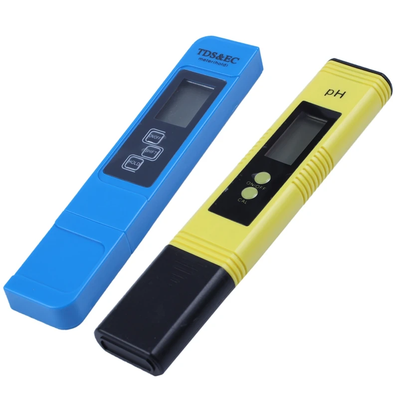 

2Pcs Digital 0.0-14.0 PH Meter Tester 0-9990Ppm Digital TDS EC LCD Water Purity PPM Aquarium Filter