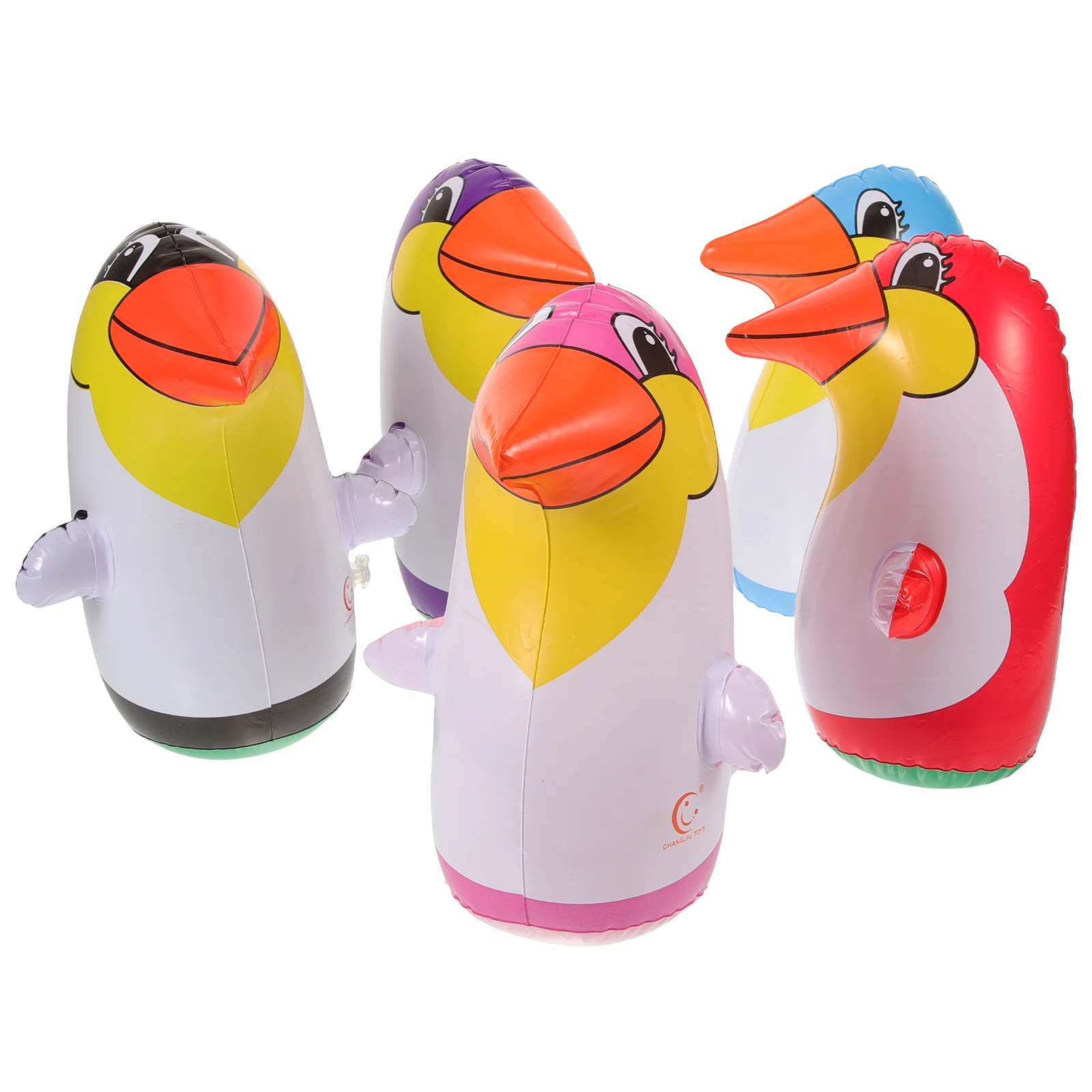 

5 Pcs Baby Musical Toys Inflatable Kids Punch Hole Penguin Punching Tumbler Toddler