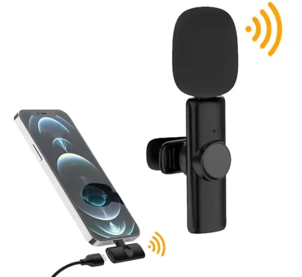 

New mobile phone outdoor live broadcast wireless collar clip microphone noise reduction interview conference recording radio