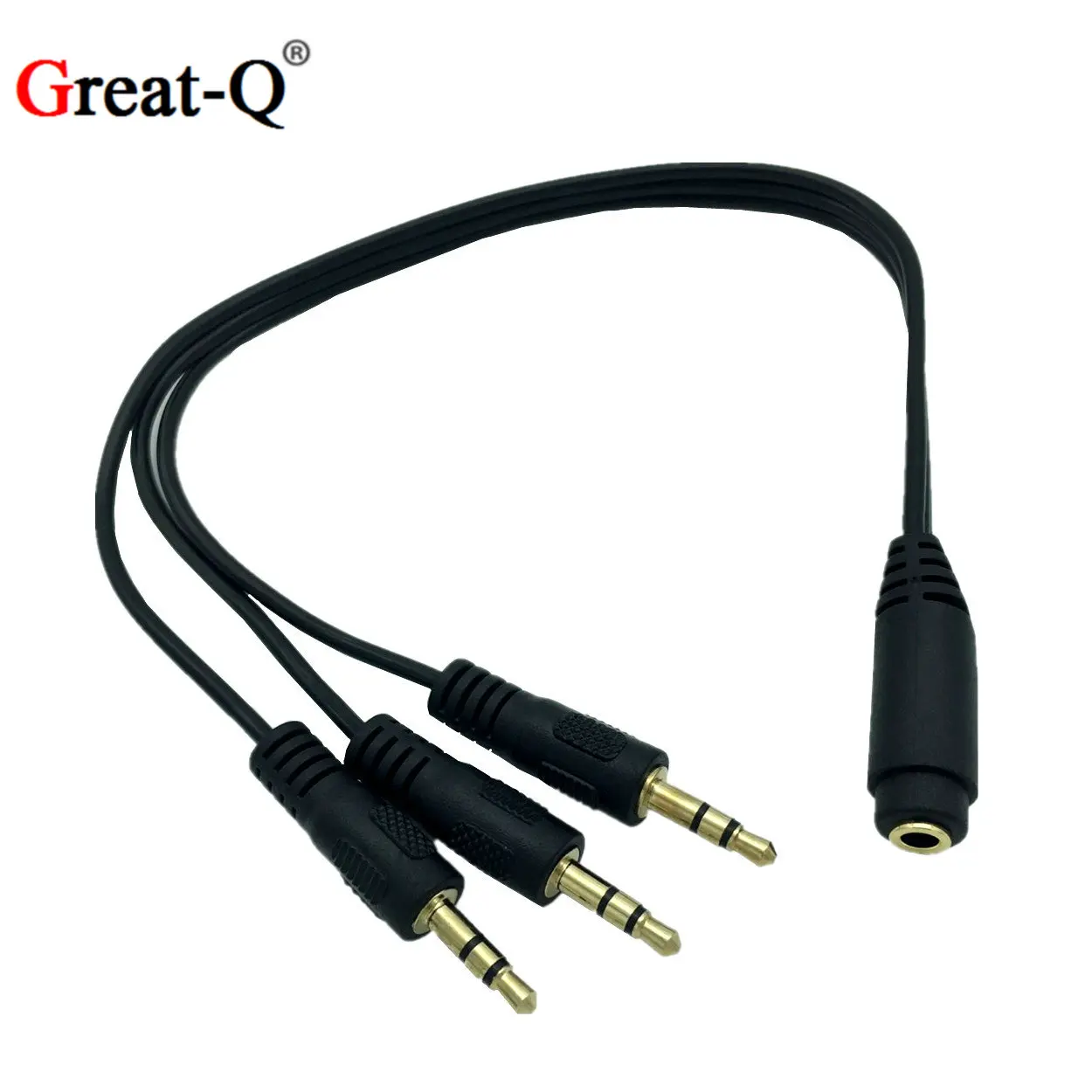 

1pc Gold Plated 3.5mm TRRS Stereo Female 4 Pole Jack to 3x 1/8" Male Plug Audio Headphone Adapter Splitter Cable 30cm/1ft