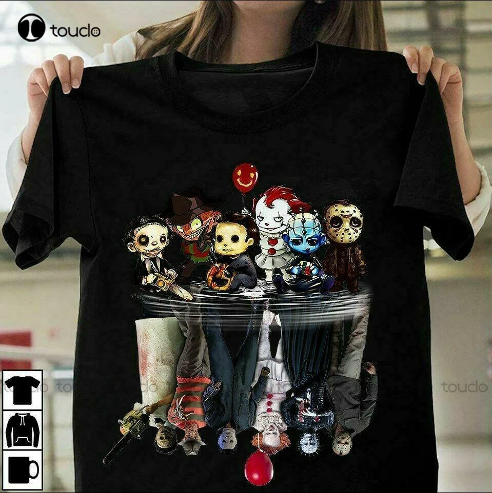 

Chibi Horror Movies Characters Reflection Halloween T-Shirt Tee Shirt Size S-5Xl Birthday Girl Shirt Custom Aldult Teen Unisex