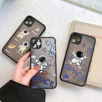 cartoon astronaut phone case for iphone x xr xs max 7 8 plus se 2020 11 12 13 pro max cute hard shockproof back protective shell