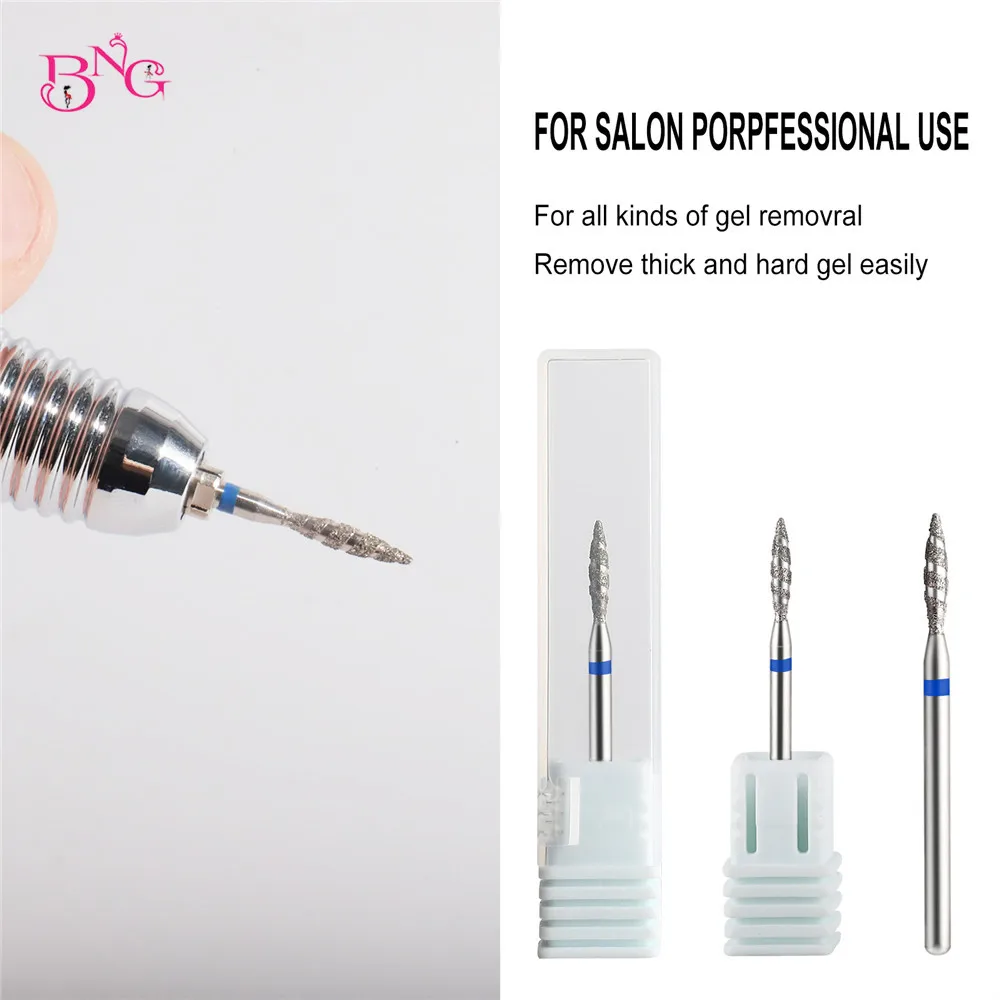 BNG 2 шт. пламенное алмазное сверло для ногтей маникюрные алмазные насадки