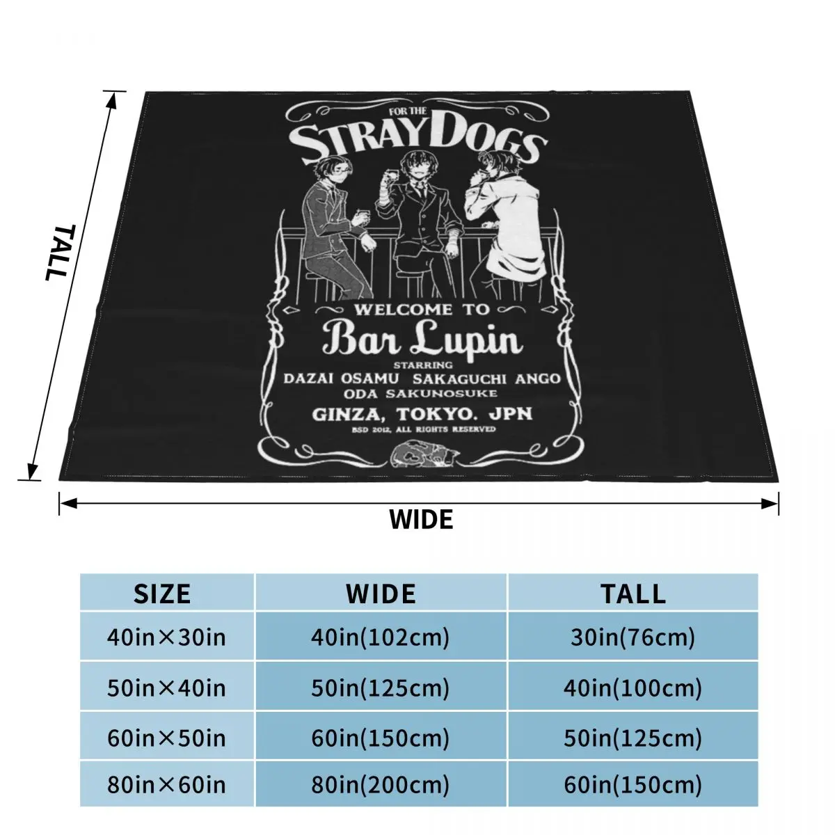 ODA DAZAI AND ANGO BUNGOU плед из полиэстера