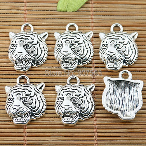 

10 шт., подвески в виде головы тигра, 22 х17 мм