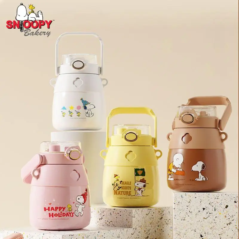 

Snoopy большая трубочка для живота изоляционная чашка мультяшное аниме большая емкость портативная 316 детская бутылка для воды для детской фотографий