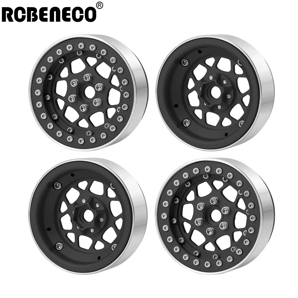 

RCBENECO 2.2" Metal Beadlock Wheel Hub Rims For 1/10 Axial SCX10 90027 90046 TRX4 TRX6 Wraith 90018 90053 D90 RC Crawler Car