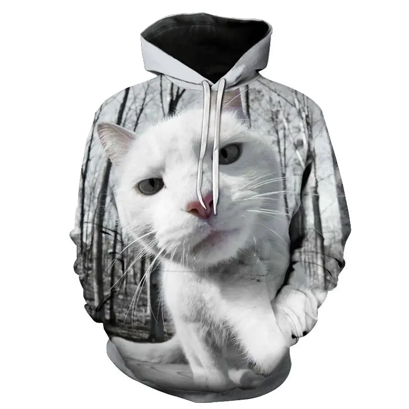 

Women's and Men's Spring and Autumn Fashion and Comfortable Outdoor Sweater 3d Cute Cat Printing Couple Pullover Sweatshirt